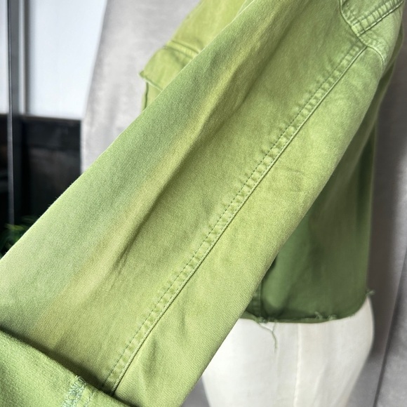 BOYISH Women’s The Camden Denim Cropped Utility Jacket Army Green Sz XS - Picture 14 of 16